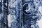 1 Yard Blue Renaissance Print Stretch Velvet Fabric for Dancewear Leggings Costumes Streetwear (36" x 60") Inches Wide